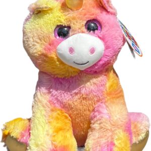 Miri Knuffeldier Unicorn Eenhoorn Tie Dye 27 cm